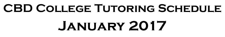 tutoring schedule January 2017