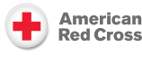 A red cross symbol on a white background, representing the American Red Cross, a humanitarian organization providing disaster relief and support services.