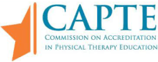 The logo of CAPTE, featuring the acronym 'CAPTE' and the full name 'Commission on Accreditation in Physical Therapy Education', symbolizing its role in accrediting physical therapy education programs.