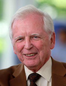 Portrait of Harald zur Hausen, Nobel laureate in Physiology or Medicine for his discovery of human papillomavirus (HPV) causing cervical cancer.