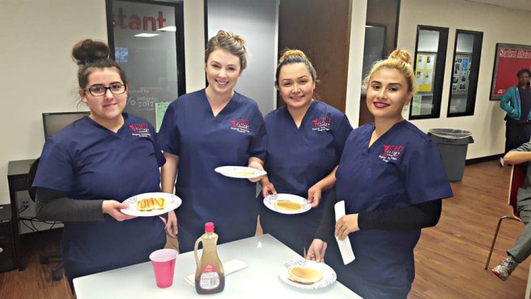 CBD College community gathers in the cafeteria, indulging in a pancake breakfast feast to celebrate National Pancake Day.