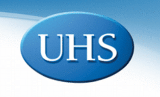 Logo of Universal Hospital Services (UHS), a company providing medical equipment solutions and services in healthcare.