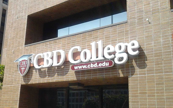 Front facade of a building at CBD College