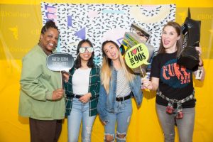 Students at CBD College dressed in 90s attire for Student Appreciation Day March 2018.