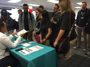 CBD College hosts job fair event poster.