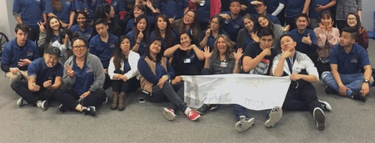 A group of CBD College students celebrates their last day of training, excitedly anticipating their transition to real-world work experiences.