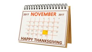 Cartoon illustration calendar with the caption 'Conquer Your Job Search Before Thanksgiving', representing the urgency to find employment before the holiday season.