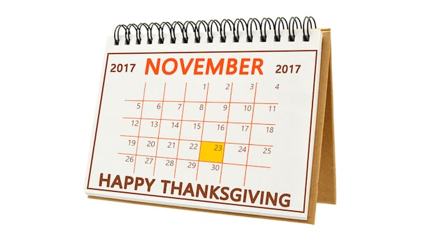 Cartoon illustration calendar with the caption 'Conquer Your Job Search Before Thanksgiving', representing the urgency to find employment before the holiday season.