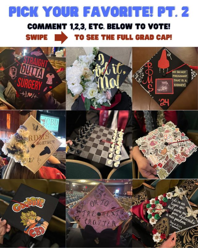 When I say our graduates showed out with these designs!!! Welcome to Part 2! Cast your vote below for your favorite grad cap!! What’s your favorite one? #cbdcollege #gradcapdesign