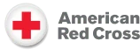 A red cross symbol on a white background, representing the American Red Cross, a humanitarian organization providing disaster relief and support services.